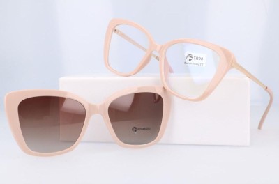 Damskie okulary do komputera z nakładką przeciwsłoneczną Clip-on 25115B