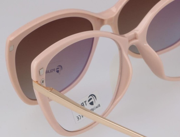 Damskie okulary do komputera z nakładką przeciwsłoneczną Clip-on 25114A