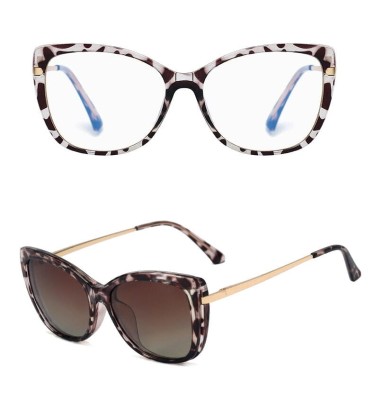 Damskie okulary do komputera z nakładką przeciwsłoneczną Clip-on 25114E