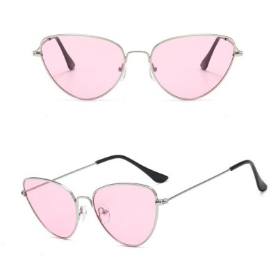 Damskie Różowe okulary przeciwsłoneczne kocie STEC-15