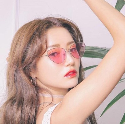 Damskie Różowe okulary przeciwsłoneczne kocie STEC-15