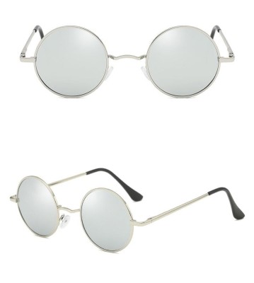 Okulary Lenonki srebrne przeciwsłoneczne hippie retro T3310B