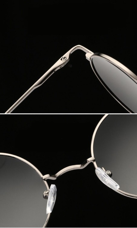 Okulary Lenonki srebrne przeciwsłoneczne hippie retro T3310B