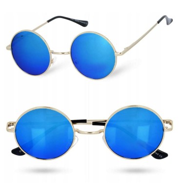 Okulary Lenonki przeciwsłoneczne okrągłe hippie retro T3310E