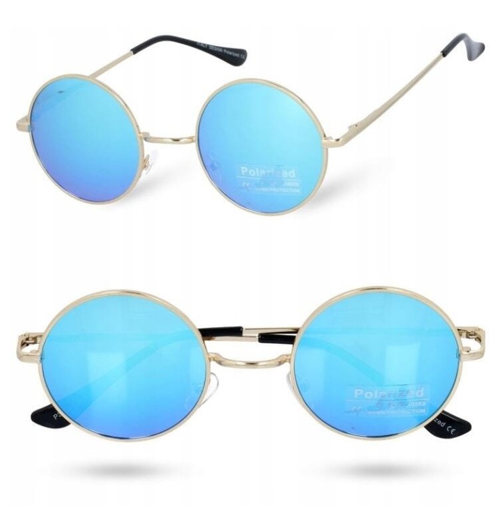 Okulary Lenonki przeciwsłoneczne polaryzacyjne okrągłe POL-3310D