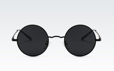 Czarne okulary Lenonki przeciwsłoneczne polaryzacyjne okrągłe POL-3310