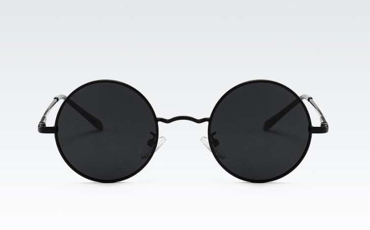 Czarne okulary Lenonki przeciwsłoneczne polaryzacyjne okrągłe POL-3310