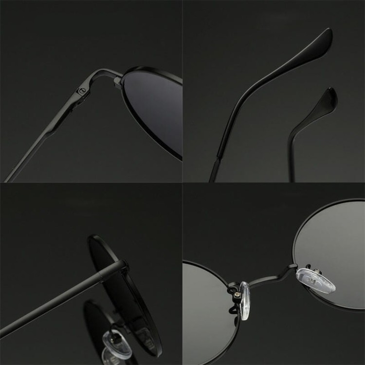 Czarne okulary Lenonki przeciwsłoneczne polaryzacyjne okrągłe POL-3310