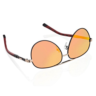 Męskie okulary pilotki przeciwsłoneczne z polaryzacją lustrzanki ESTILLO EST-615-8 black/red