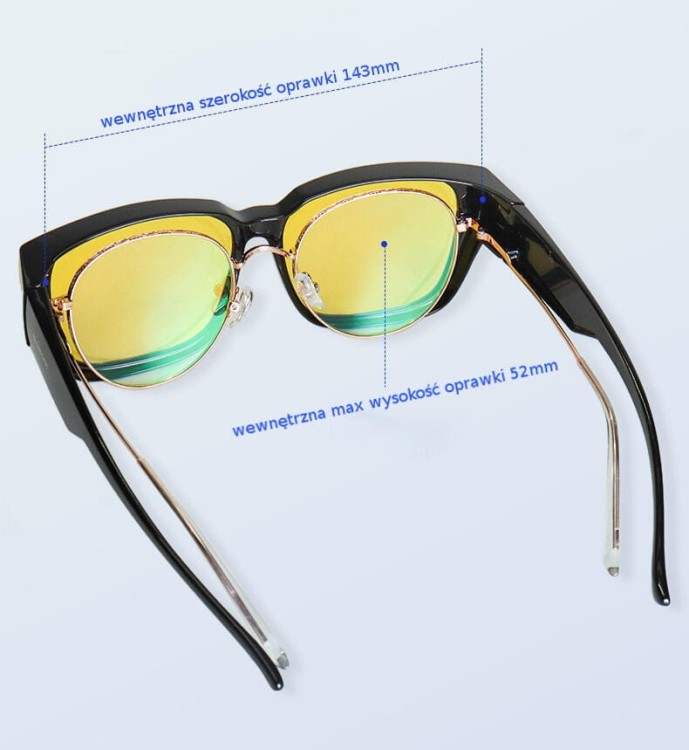 Okulary PREMIUM Nakładane na Korekcyjne rozjaśniające polaryzacyjne EST-GR201-1Y