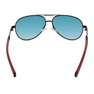 Męskie okulary pilotki przeciwsłoneczne z polaryzacją lustrzanki ESTILLO EST-615-8 black/red