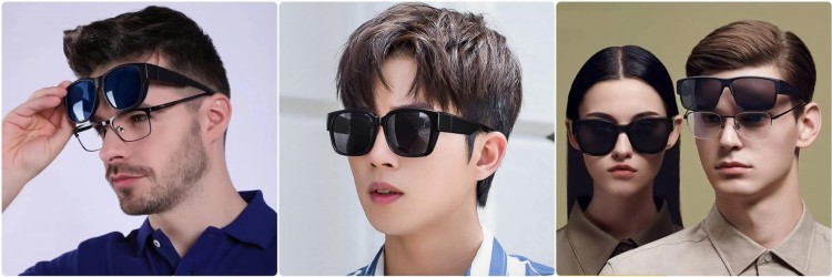 Okulary PREMIUM Nakładane na Korekcyjne rozjaśniające polaryzacyjne EST-GR201-1Y