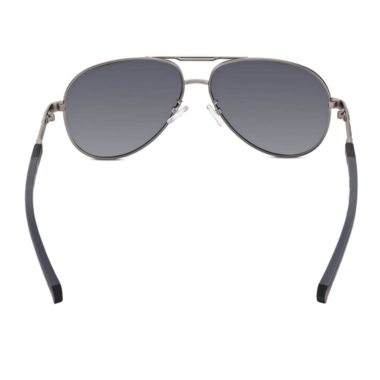 Męskie okulary pilotki przeciwsłoneczne z polaryzacją ESTILLO EST-615-3 silver/black