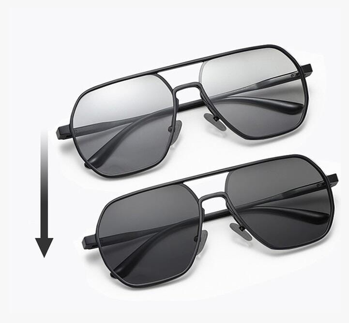 Okulary przeciwsłoneczne pilotki z fotochromem i polaryzacją POL-FP-367