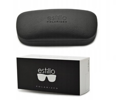 Męskie okulary pilotki przeciwsłoneczne z polaryzacją ESTILLO EST-615-3 silver/black