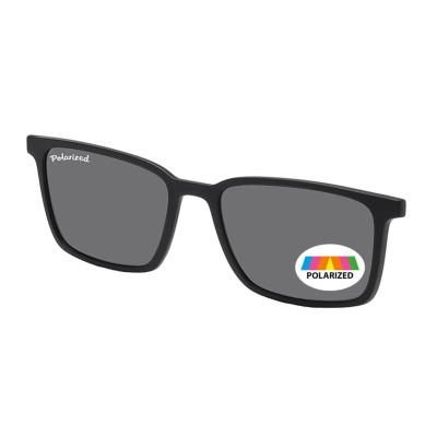 Prostokątne okulary pod korekcję z polaryzacyjną Nakładką przeciwsłoneczną na magnes CLIP-TRC-185-1