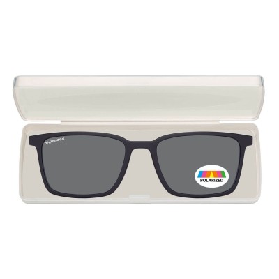 Prostokątne okulary pod korekcję z polaryzacyjną Nakładką przeciwsłoneczną na magnes CLIP-TRC-185-1