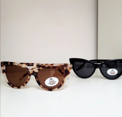 Czarne damskie okulary przeciwsłoneczne z polaryzacją Kocie Oczy MP71