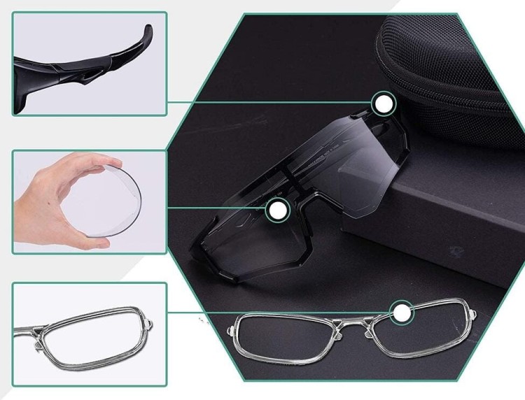 Ochronne okulary sportowe przeciwsłoneczne z fotochromem + ramka ROCKBROS 10181