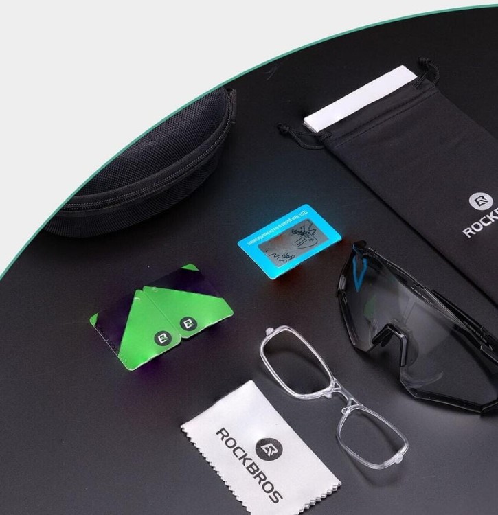 Ochronne okulary sportowe przeciwsłoneczne z fotochromem + ramka ROCKBROS 10181