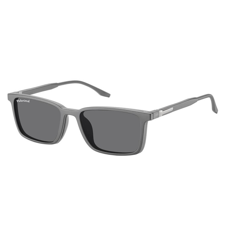 Prostokątne okulary pod korekcję z polaryzacyjną Nakładką przeciwsłoneczną na magnes CLIP-TRC-185C-1