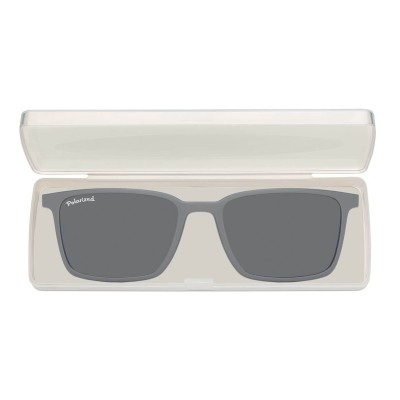 Prostokątne okulary pod korekcję z polaryzacyjną Nakładką przeciwsłoneczną na magnes CLIP-TRC-185C-1