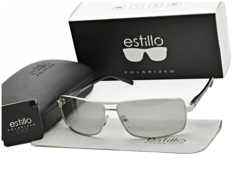 Męskie okulary przeciwsłoneczne HD z fotochromem i polaryzacją EST-611FP-4