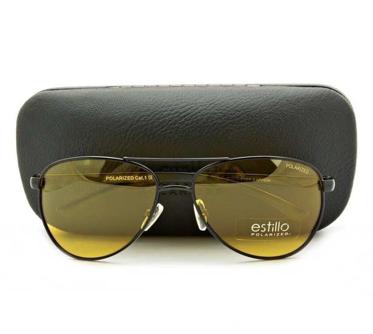 Rozjaśniające okulary pilotki do jazdy nocą polaryzacyjne EST-606Y-1 Estillo