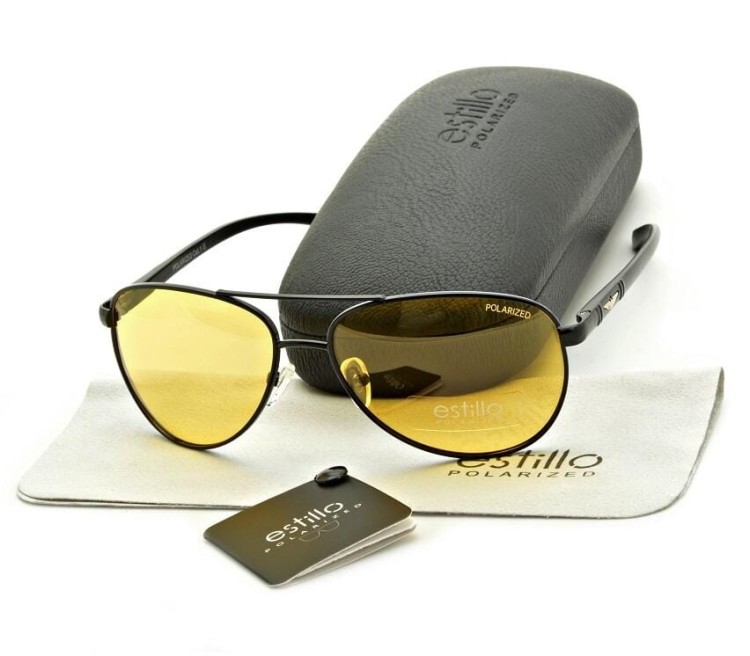 Rozjaśniające okulary pilotki do jazdy nocą polaryzacyjne EST-606Y-1 Estillo