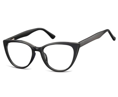 Okulary oprawki optyczne zerówki korekcyjne kocie oczy Sunoptic CP113 czarne