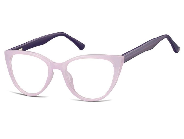 Okulary oprawki optyczne zerówki korekcyjne kocie oczy Sunoptic CP113D fioletowe