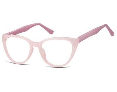 Okulary oprawki optyczne zerówki korekcyjne kocie oczy Sunoptic CP113E różowe