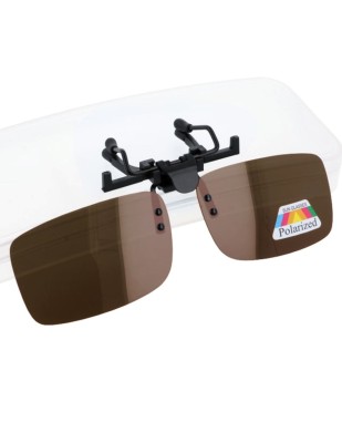 Małe brązowe nakładki przeciwsłoneczne polaryzacyjne na okulary korekcyjne NA-144