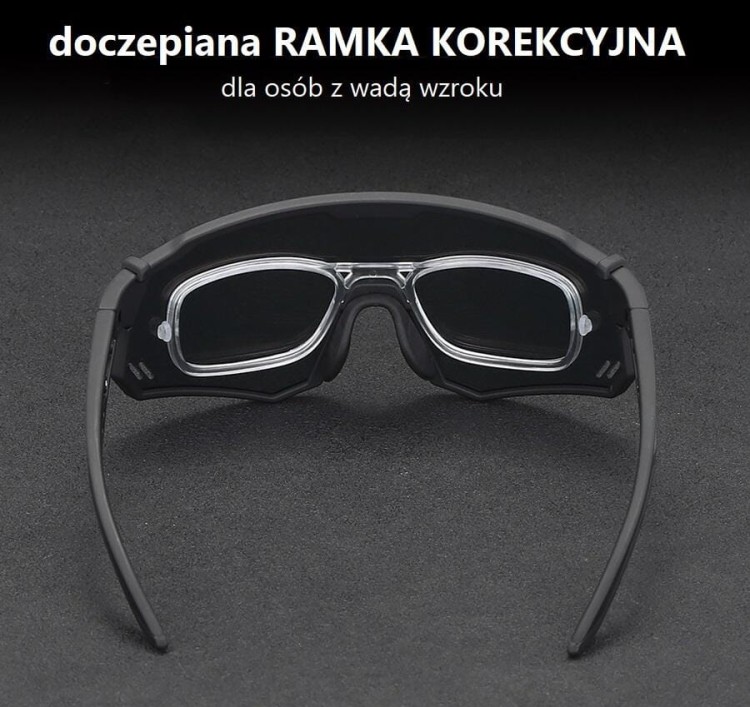 Okulary przeciwsłoneczne rowerowe + ramka korekcyjna STW-C11