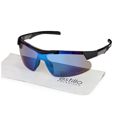 Okulary sportowe przeciwsłoneczne z polaryzacją lustrzane ESTILLO EST-412-10 blue/black