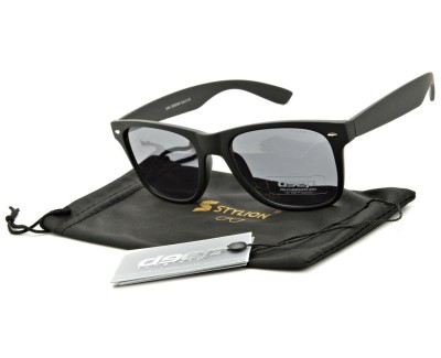 Okulary przeciwsłoneczne czarne nerdy matowe DE-817