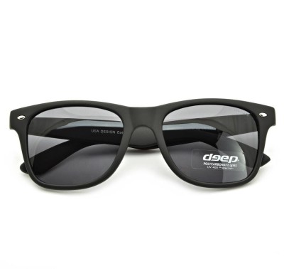 Okulary przeciwsłoneczne czarne nerdy matowe DE-817