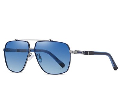 Niebieskie Męskie Przeciwsłoneczne okulary z polaryzacją Pilotki 25118B