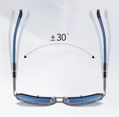 Niebieskie Męskie Przeciwsłoneczne okulary z polaryzacją Pilotki 25118B