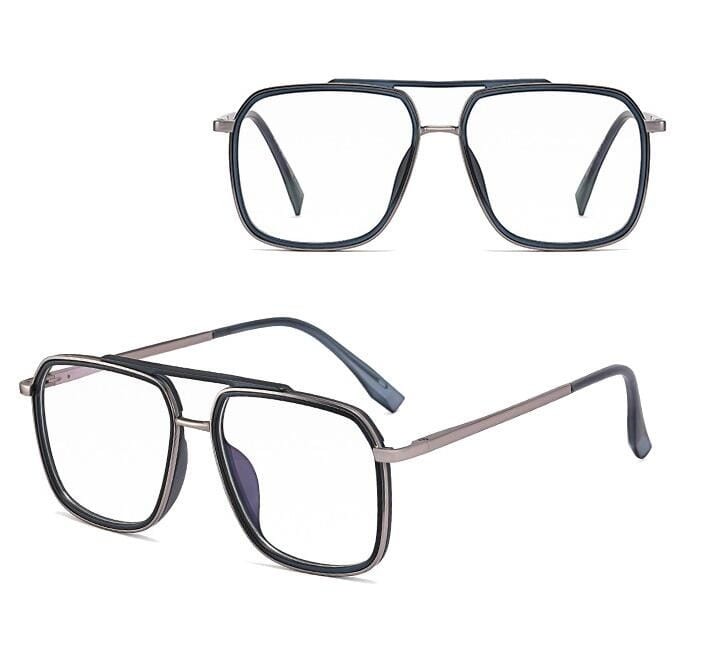 Gotowe pilotki okulary zerówki do komputera z filtrem BLUE Light 25120A granat/srebrny