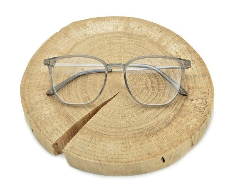 Plusy +2.75 szare okulary do czytania kwadratowe korekcyjne ST322