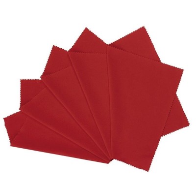 5x Ściereczka z Mikrofibry do okularów - czerwona - 15x10