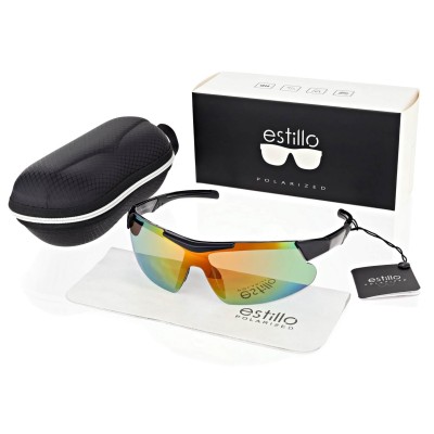 Okulary sportowe przeciwsłoneczne z polaryzacją lustrzane ESTILLO EST-412-8 blue/orange