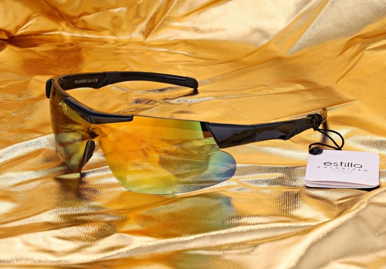 Okulary sportowe przeciwsłoneczne z polaryzacją lustrzane ESTILLO EST-412-8 blue/orange