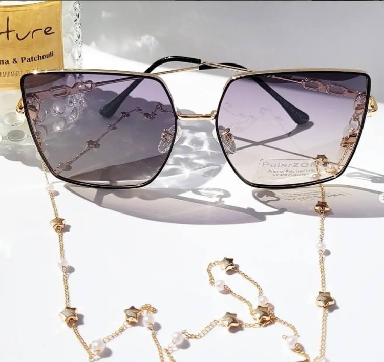 Duże kwadratowe okulary przeciwsłoneczne damskie polaryzacyjne POL-956