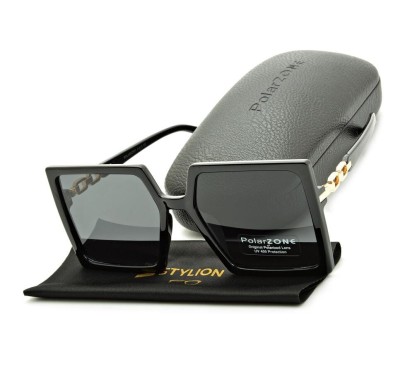 Duże damskie okulary przeciwsłoneczne kwadratowe polaryzacyjne POL-953