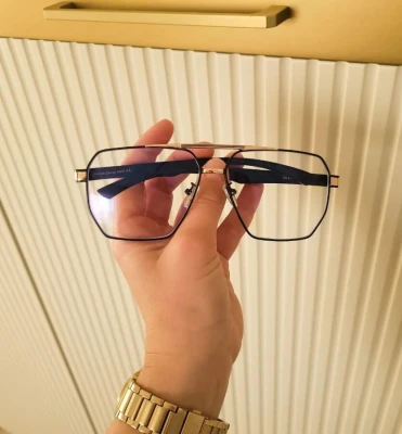 Męskie okulary pilotki zerówki do komputera BLF filtr EST-130K-16 Estillo