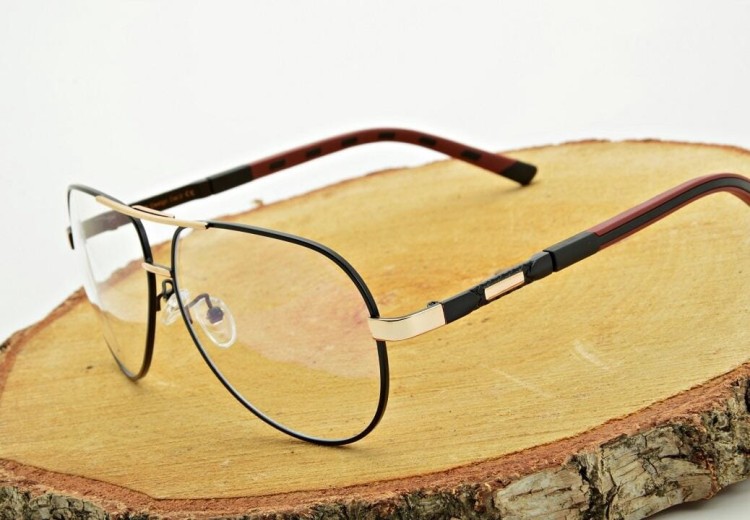 Męskie okulary pilotki zerówki do komputera BLF filtr EST-132K-16 Estillo