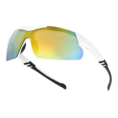 Okulary sportowe przeciwsłoneczne z polaryzacją lustrzane ESTILLO EST-412A-8 white/orange