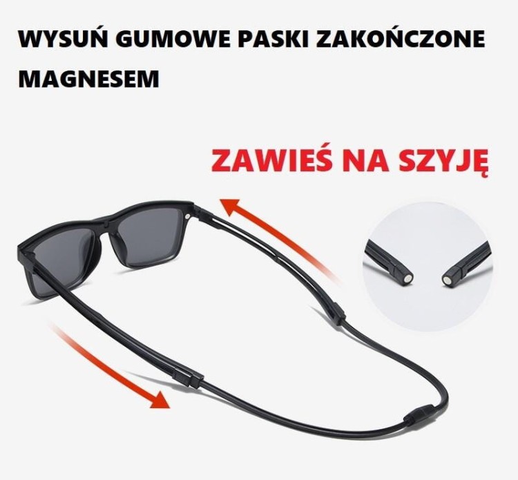 Męskie okulary pod korekcję z nakładką przeciwsłoneczną na magnes TRS101B